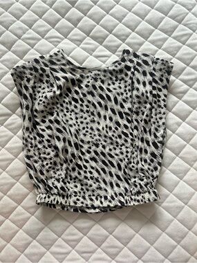 Express Brown and Ivory Animal Print Blouse Top